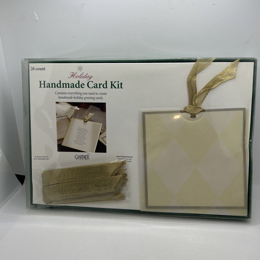 Handmade Holiday Card Kit Classic Elegant Gold Makes 20 Greeting Cards‎ or Tags